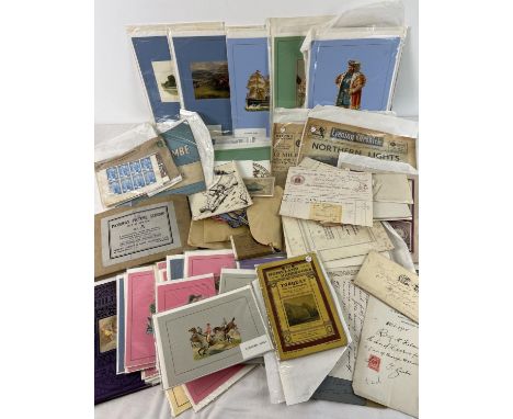 A box of assorted antique &amp; vintage ephemera, to include newspapers, receipts, cards, church stamps and booklets. 
