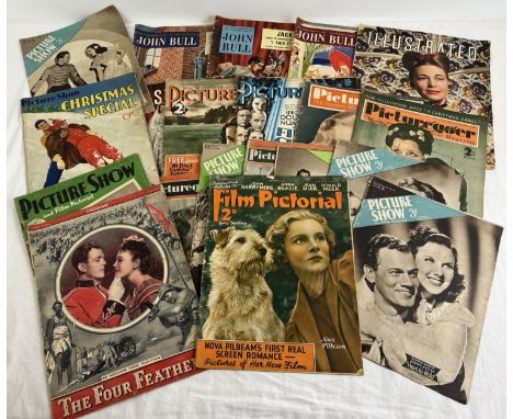 21 vintage 1930's, 40's and 50's Magazines. To include Picturegoer, Picture Show, Illustrated and John Bull. In various condi