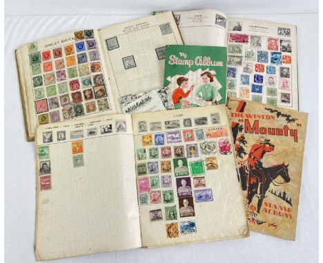 5 vintage stamp albums containing assorted vintage world stamps. 