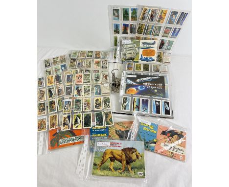 A folder of assorted vintage Brooke Bond tea cards and albums - full sets. To include Song Birds, Transportation, The Arctic,