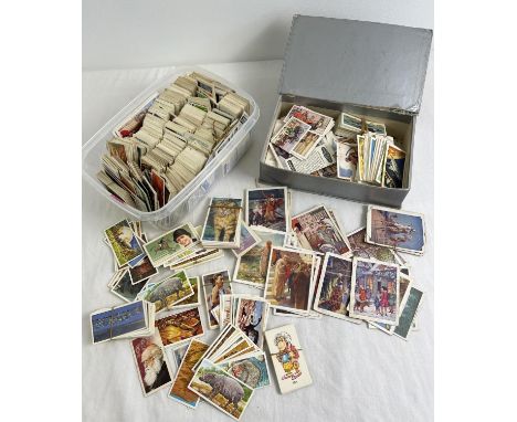 2 tubs of vintage tea cards and S.P C.K. Christian gift cards, from various series. To include Inventors and Inventions, Incr