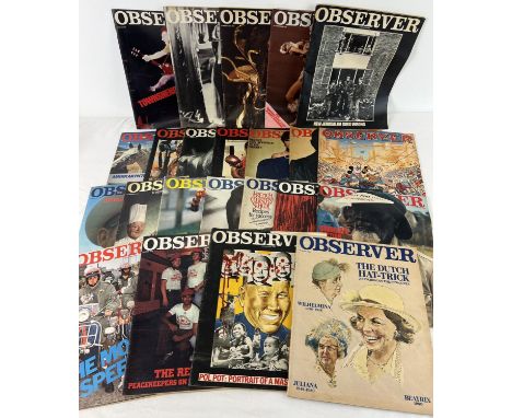 23 vintage issues of Observer magazine from 1979 &amp; 80, to include front covers featuring Pete Townshend &amp; The Who, Di