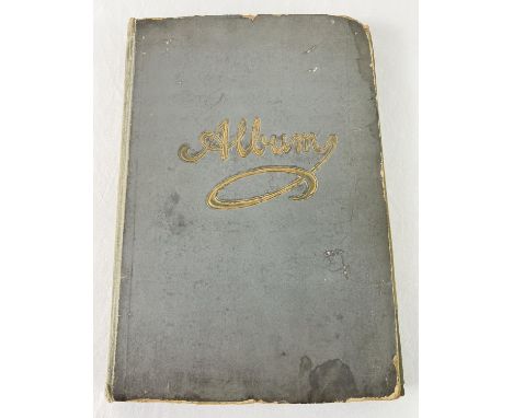A vintage postcard album containing 150+ assorted vintage cards to include RP's. Postcards to include British coastal and str