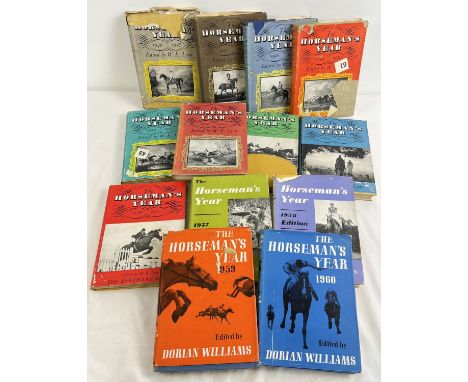 A set of 13 vintage issues of The Horseman's Year from Collins, edited by W.E. Lyon and later Dorian Williams. Dating from 19