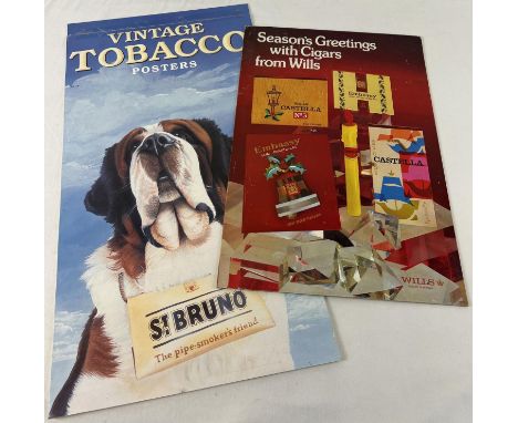 A vintage Wills cigars advertising board together with a vintage Tobacco Posters advertising calendar. 