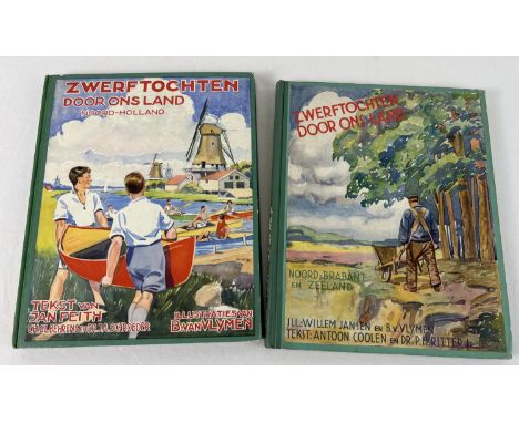 2 vintage 1930's Koek Dutch biscuit company collectors albums, complete with cards. Both albums 'Walking through our Country'