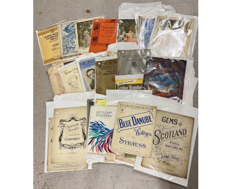 A collection of assorted vintage pianoforte and sheet music, in paper &amp; plastic wallets. 