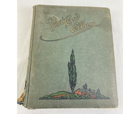 An Art Deco postcard album containing assorted vintage postcards &amp; greetings cards. 