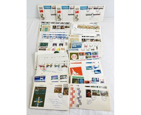 A collection of 150 assorted vintage first day covers, many duplicated, mostly from the late 1960's and early 70's. 