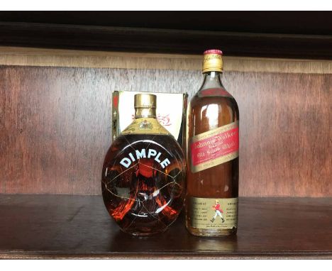 JOHNNIE WALKER RED LABEL
Blended Scotch Whisky
26 2/3 fl.oz, 70° proof.
DIMPLE
Blended Scotch Whisky
No capacity or strength 