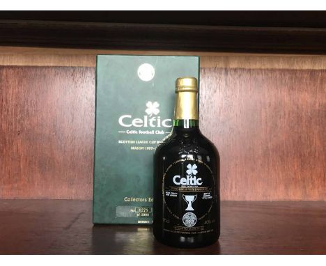 CELTIC FC LEAGUE CUP WINNERS 1997 AGED 12 YEARS
Blended Scotch Whisky
Bottle no. 278 of 5000. 70cl, 40% volume, in box. CONDI