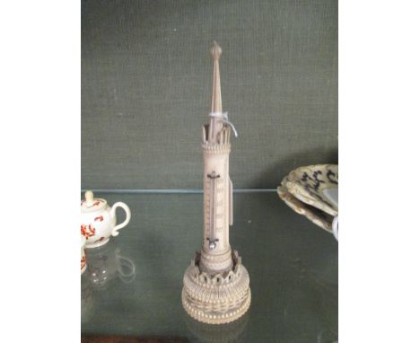 A 19th century Indian ivory table thermometer  