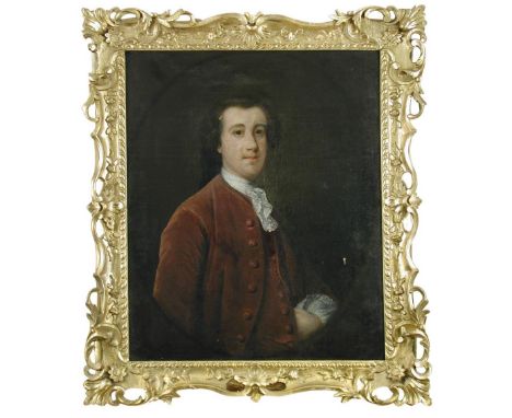 Follower of Allan Ramsay (Scottish, 1713-1784) Portrait of Thomas Holt of Redgrave (1731-1799), half length, in a puce coat a