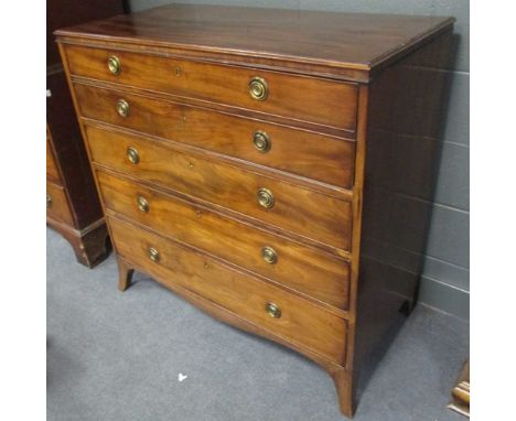 A George IV mahogany secretaire chest, 106cm h x 108cm w  