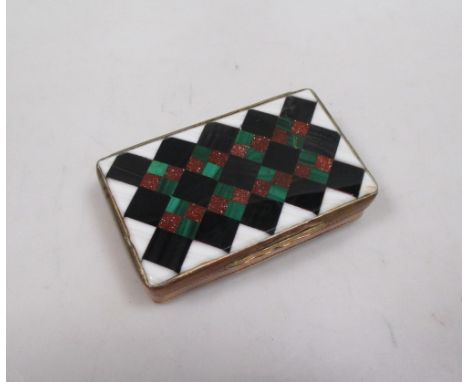 A 19th century agate parquetry snuff box  