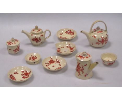 A creamware miniature part tea service  Almost every piece has some minor damage. Would recommemd viewing.