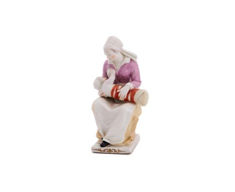 ‡ &nbspA CHELSEA PORCELAIN MODEL OF 'LA NOURRICE' EMBLEMATIC OF CHARITY   CIRCA 1755  Modelled by Joseph Willems, the mother 