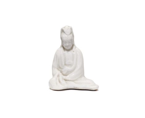 ‡ &nbspA LONGTON HALL OR DERBY PORCELAIN FIGURE OF GUANYIN   CIRCA 1750-55 Modelled after a blanc-de-chine original of the go