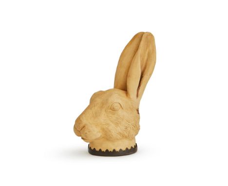 ‡ &nbspA WEDGWOOD CANEWARE HARE'S HEAD STIRRUP-CUP  LATE 18TH OR EARLY 19TH CENTURY  Modelled with ears erect, protruding eye