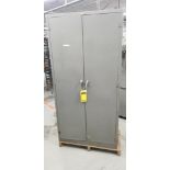 Metal Storage Cabinet w/ Content of Assorted Milling Bits & Hold-Downs