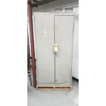 Cabinet w/ Content of Assorted Grinding Wheels & Sanding Belts