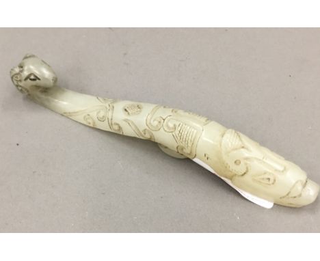 A Chinese jade belt hook