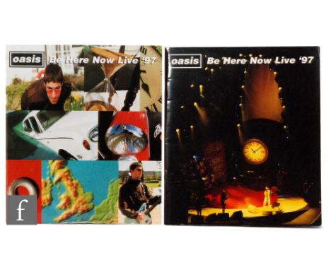 An Oasis 'Be Here Now' signed programme, the 1997 programme from the live tour, signed to the inside pages Noel Gallagher, Li