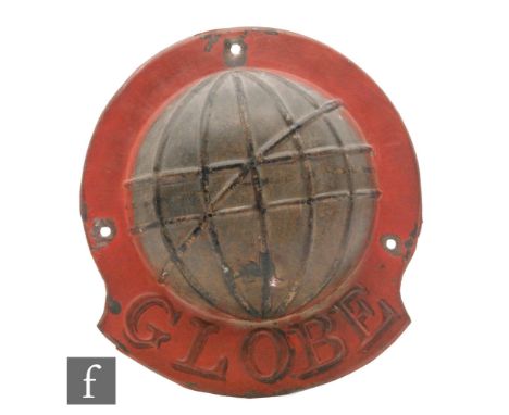 A Globe tinned iron fire mark retaining most original paint (W38E), height 19.5cm