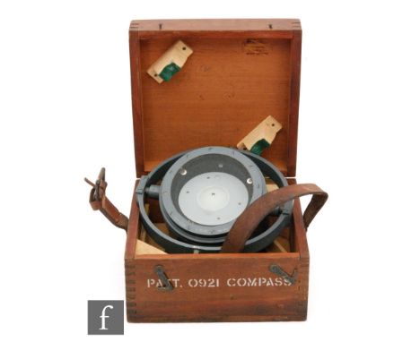 A 20th Century Telltale overhead ships compass, patt. T0921 E/R/51 No. 6312.H in fitted mahogany case.