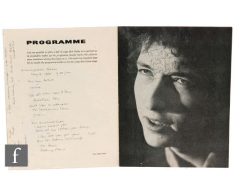 A Tito Burns presents signed Bob Dylan '66 (Highway Revisited) tour programme, the black and white programm , signed on the f