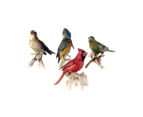 A group of five 1960/70s Goebel ceramic bird ornaments,  various models, together with other ceramic items 