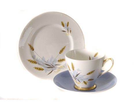 A 1950s/60s Winsor 'Windswept' pattern tea service, for a 12 setting complete with sandwich plates, side plates and milk jug 