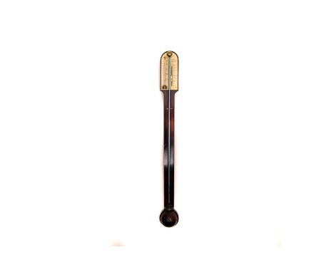 A William IV period mahogany stick barometer by G. Rossi of Norwich, c1830s, having an half sphere well below shaft and ivory