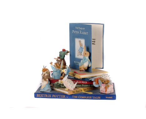 A Frederick Warne & Co 'Beatrix Potter' Centenary LE ceramic ornament,  finely modelled as various characters gathered about 