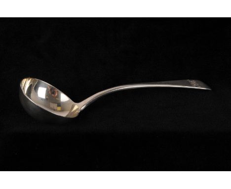 A George III silver sauce ladle Richard Crossley, dated London 1799, with engraved initials to terminal 