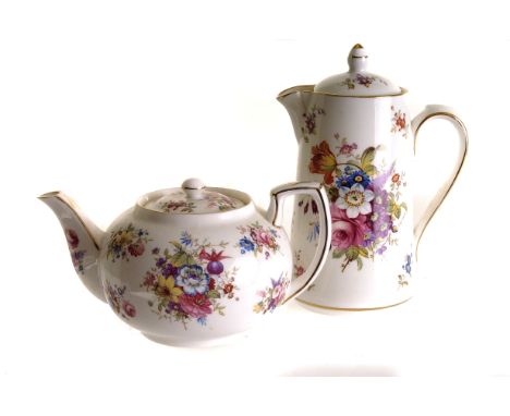 An extensive part sandwich and tea service by Hammersley & Co, all with floral transfer print pattern, including cups and sau
