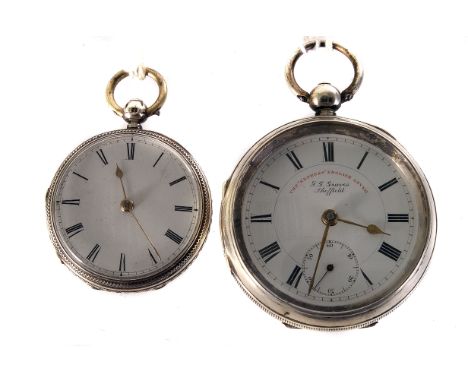 An Edwardian silver open faced pocket watch by J.G Graves, Sheffield,  the in house case hallmarked Chester 1903, the white e