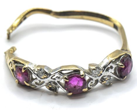 Scrap 9ct gold, ruby and diamond ring, hallmarked 375, gross weight 1.52 grams
