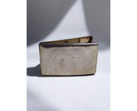 Early 20th century Chinese export silver cigarette case, stamped with character mark and marked for Zee Wo of Shanghai,&nbsp;