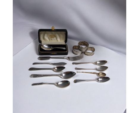 Liberty &amp; Co Ltd silver spoon, Birmingham 1930,&nbsp;with scroll pattern terminal, length 12.2cm, together with a late Vi
