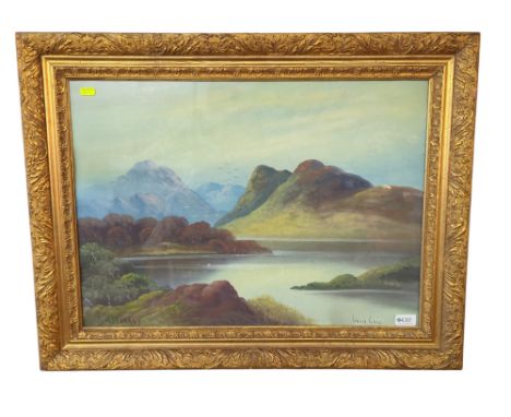 R A Murray (Irish C20th) oil painting of Loch Goil, signed lower right, in ornate gilt frame 77 x 59cm