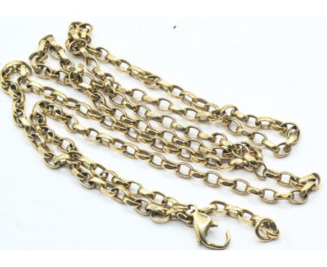 Scrap 9ct gold cable link neck chain, jump ring with Birmingham hallmark, clasp stamped 9K, clasp damaged, length 635mm, 11.9