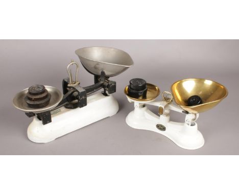A set of Avery postage weighing scales along with another Salter example.  