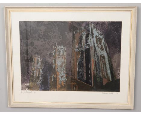 Norman Wade, framed limited edition print, Durham Cathedral, signed in pencil by the artist.  
