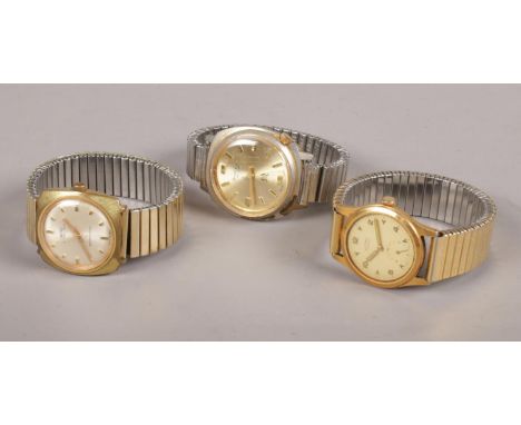 Three vintage gents manual wristwatches. Includes Rotary Junior, Poker and Smiths.  