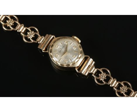 A ladies 9ct gold Helvetia manual wristwatch.  