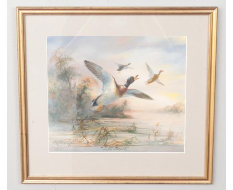 William Powell, Royal Worcester artist, gilt framed watercolour. Titled 'Le Soir'  
