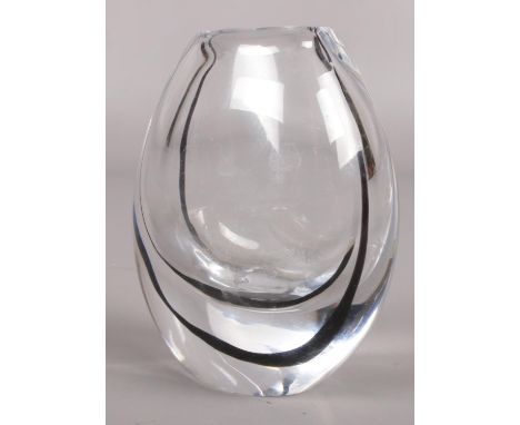 A Mid century Swedish glass vase. Vicke Lindstrand for Kosta, (8cm height, marked &amp; numbered)  