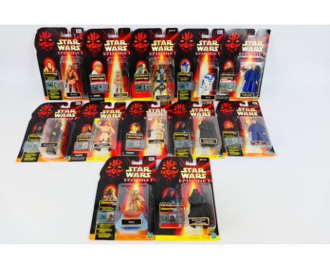 Hasbro - Star Wars - A set of twelve Star Wars Figures from episode One which includes Senator Palpatine, Yoda and Darth Maul