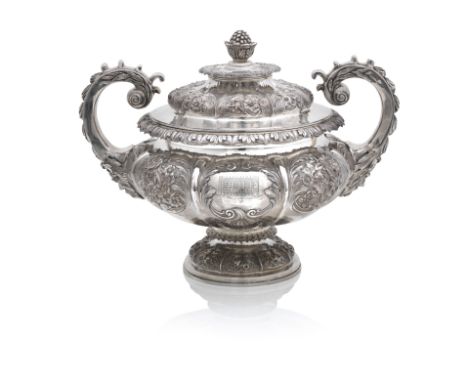 A William IV Soup Tureenby Edward, John &amp; William Barnard, London 1830With overhead scroll handles and apple finial to th